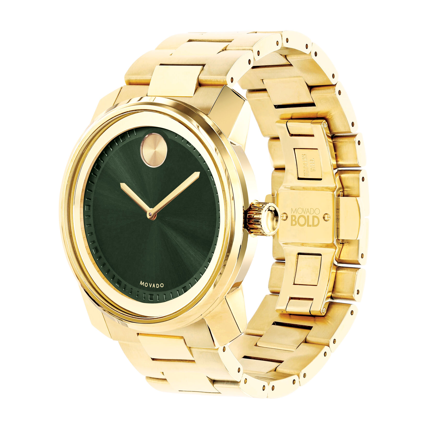 Movado | Movado BOLD gold watch with green dial and gold bracelet