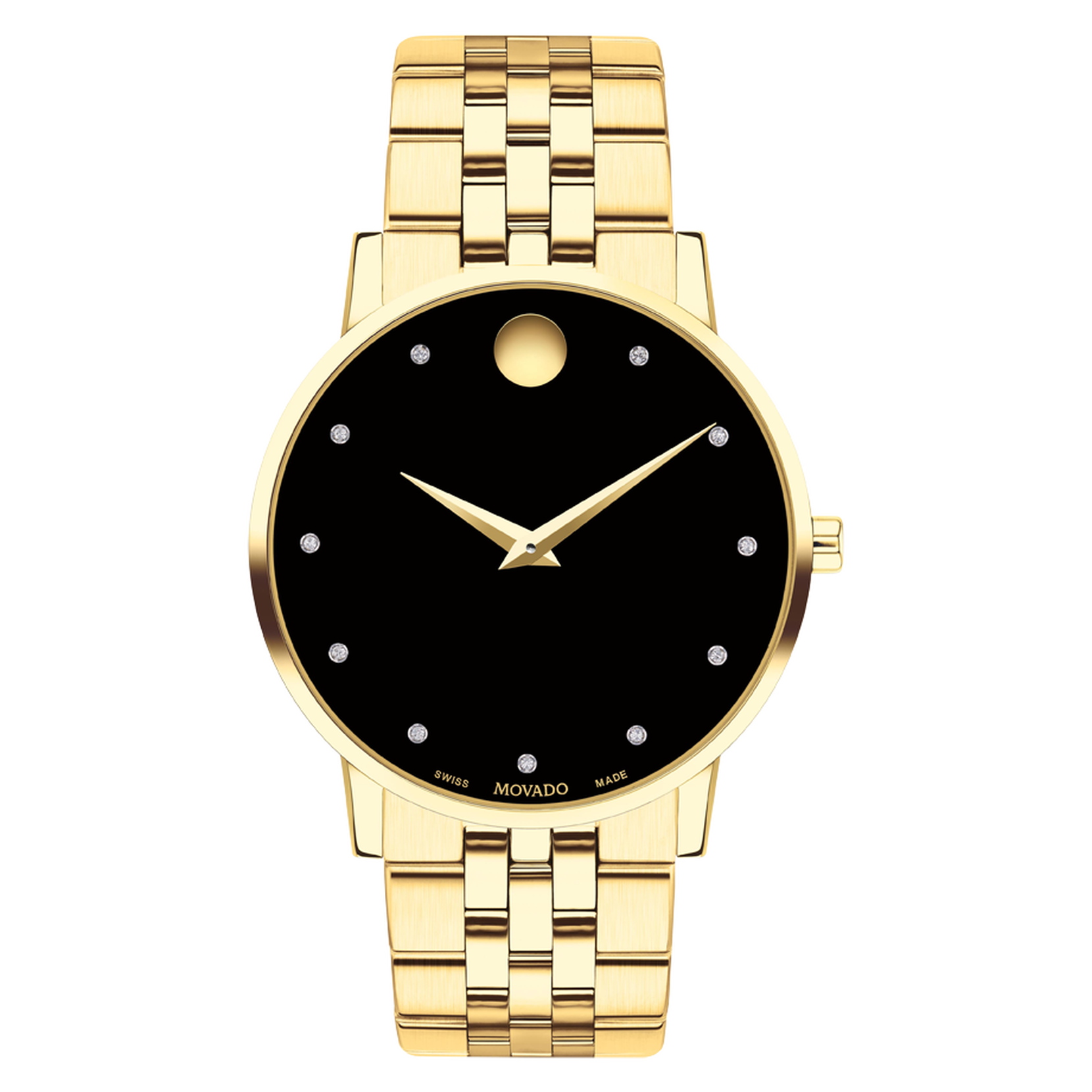 Movado | Museum Classic watch with gold bracelet and black dial | Schweizer Uhren
