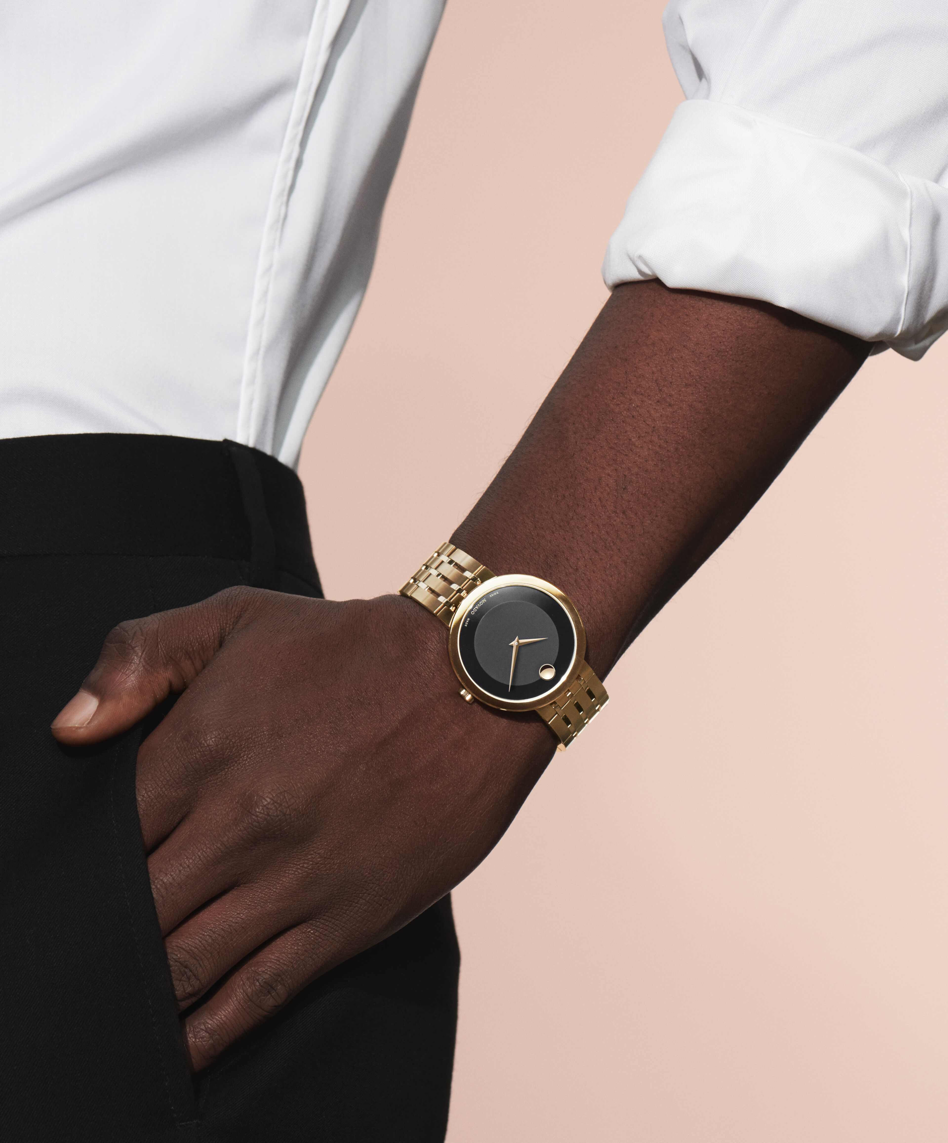 Movado Sapphire Synergy Black Chronograph Men's Watch 42mmMovado Sapphire Synergy Black Dial Black Rubber Men's Watch