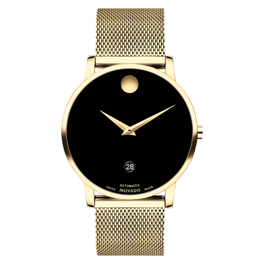 Movado | Museum Classic watch with gold strap and black dial