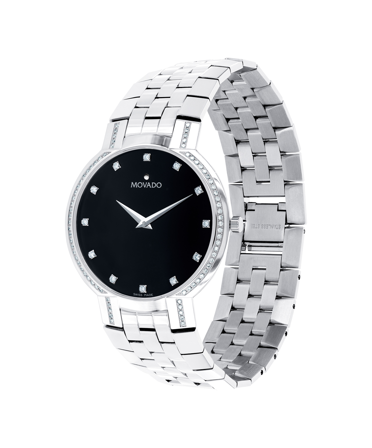 Movado 26mm Eliro Diamond Rectangular Watch