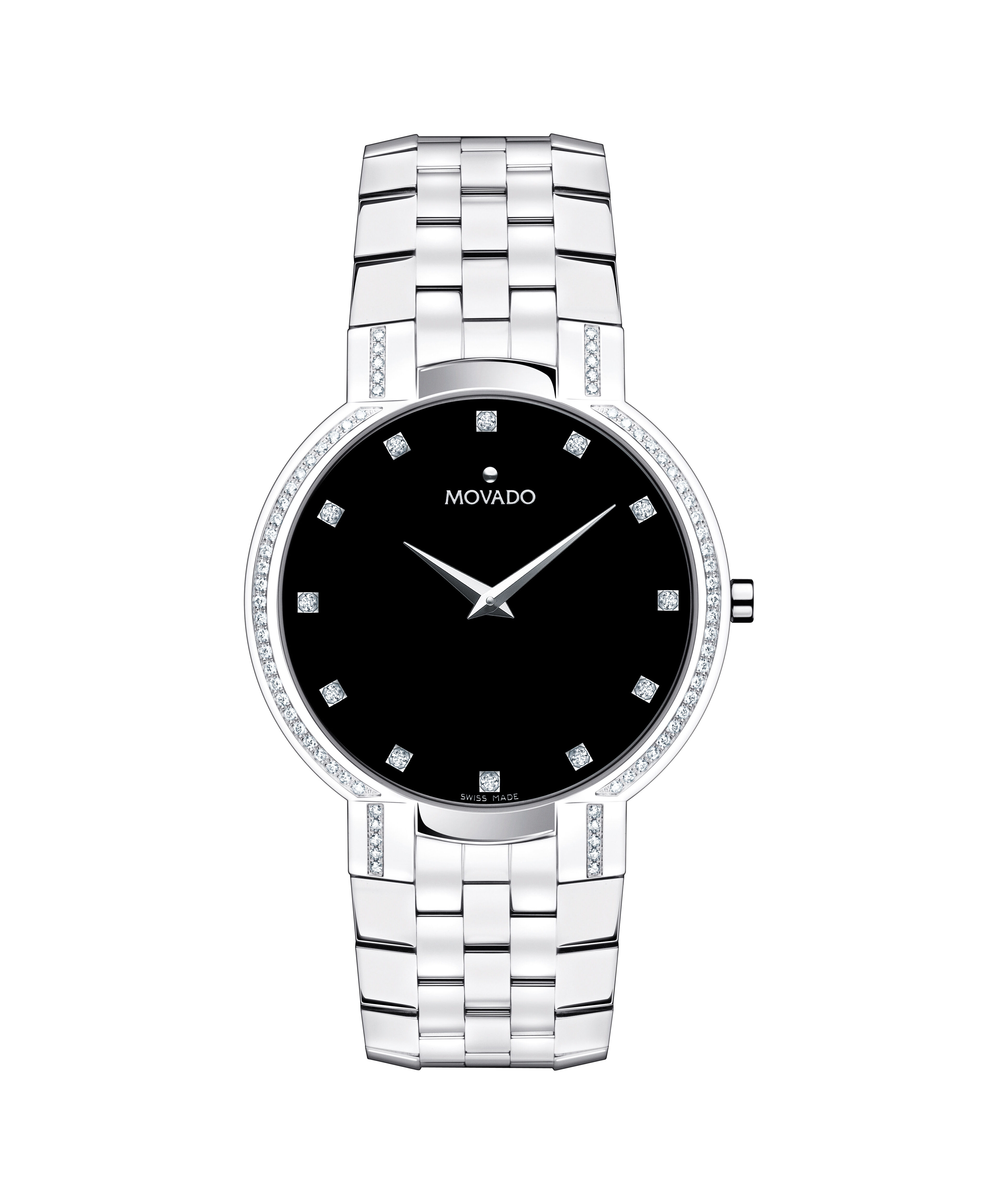 Movado 81.09.861 Two Tone Steel 35mm White Porcelain Dial Quartz Wrist Watch