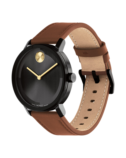 Togo Cognac Brown Tonal Leather Watch Strap