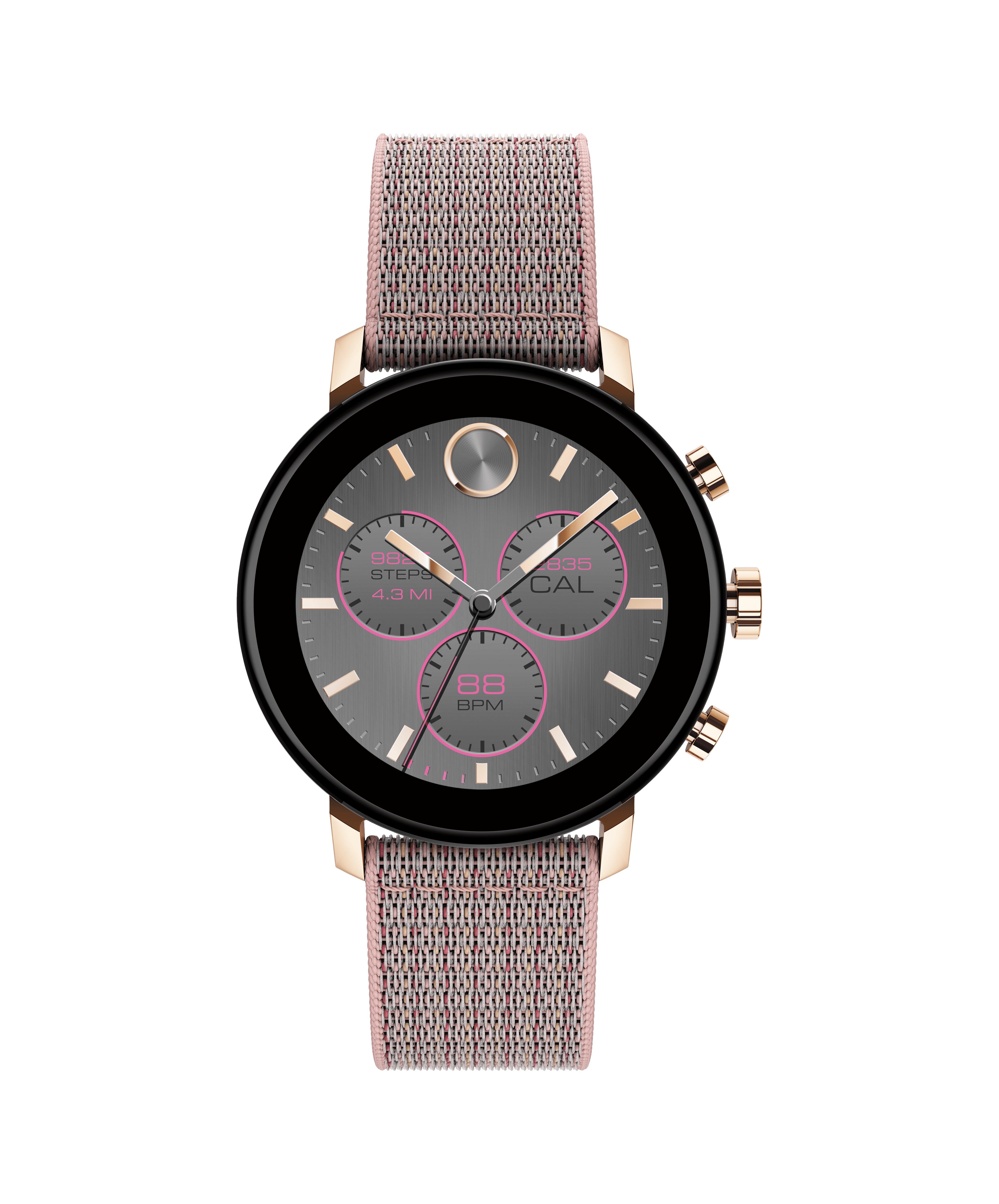 Movado Movado Connect 2 0 Pale Rose Gold Smart Watch With Pink