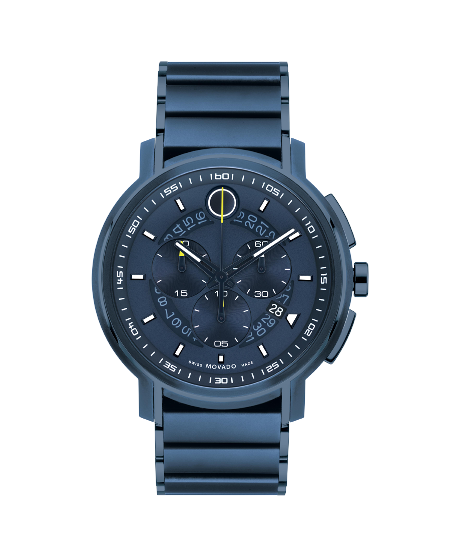 Strato Chronograph Watch with blue bracelet and blue dial - Movado