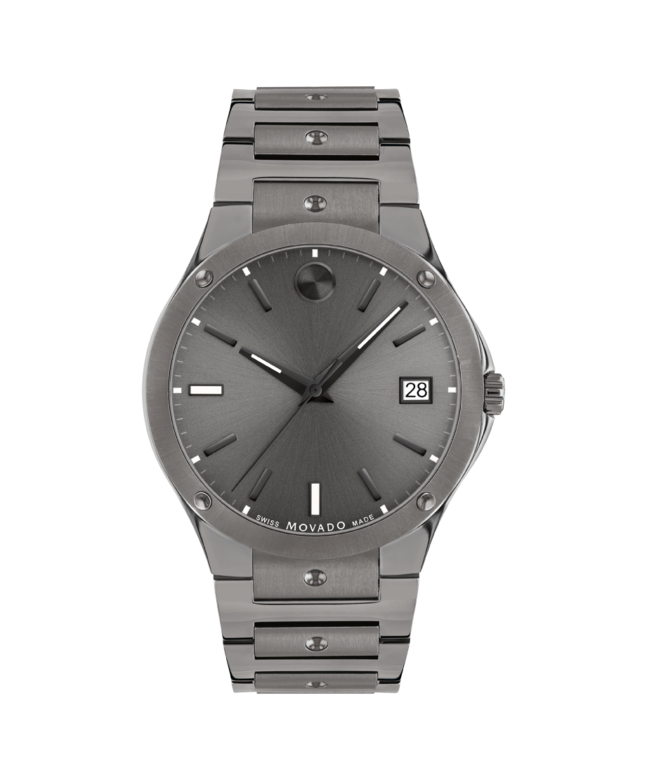 watch with stainless Movado grey grey steel dial SE - Movado