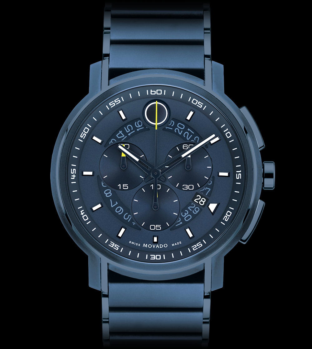 Movado | Movado Museum Sport stainless steel bracelet watch with black  chronograph dial